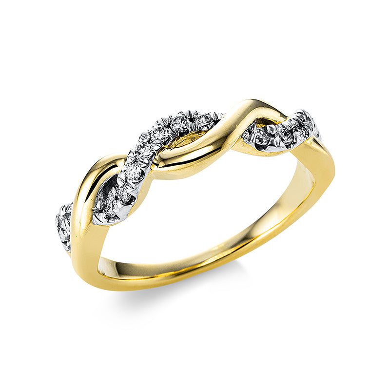 Ring    aus 750/-18 Karat Gelbgold mit 17 Diamanten 0