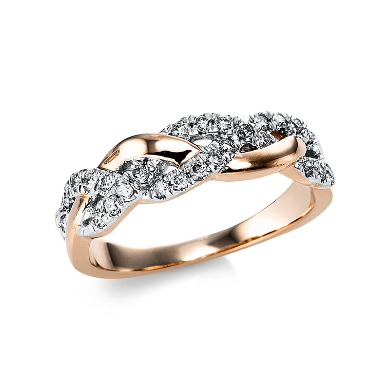 Ring    aus 750/-18 Karat Rotgold mit 28 Diamanten 0