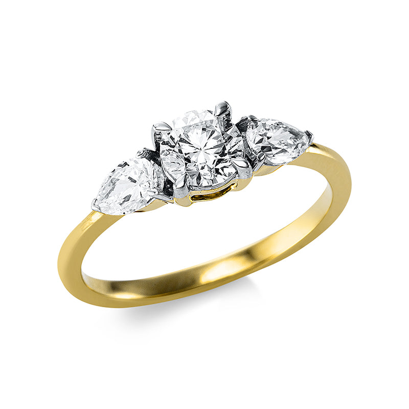Ring    aus 750/-18 Karat Gelbgold mit 3 Diamanten 1 ct