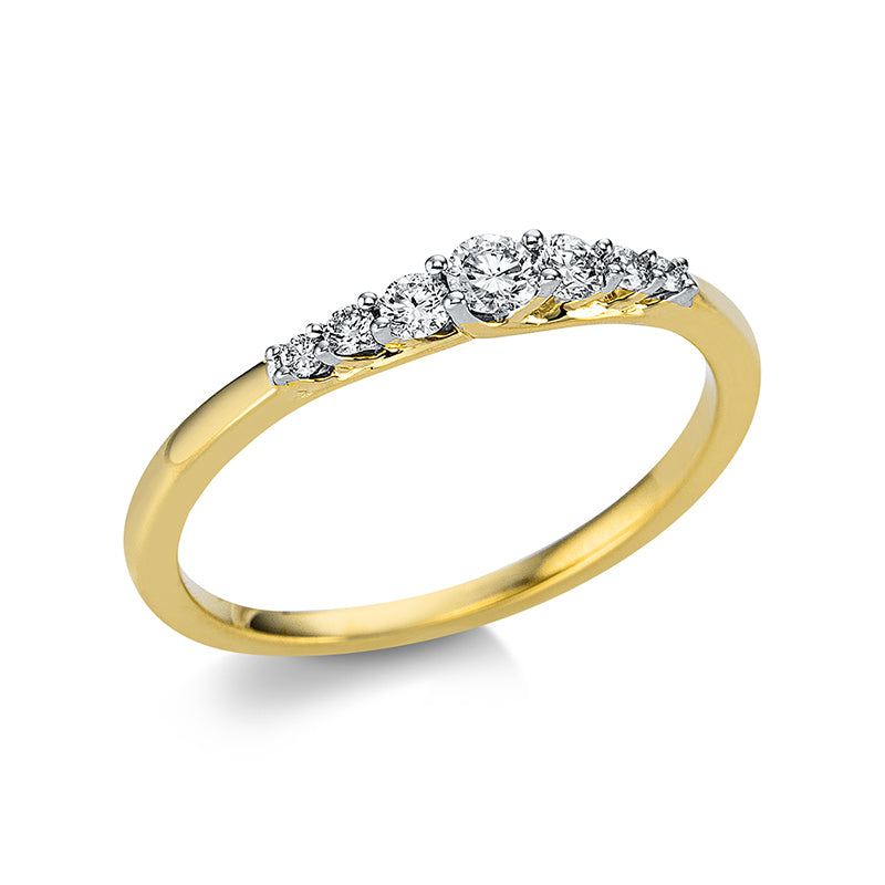 Ring    aus 750/-18 Karat Gelbgold mit 7 Diamanten 0