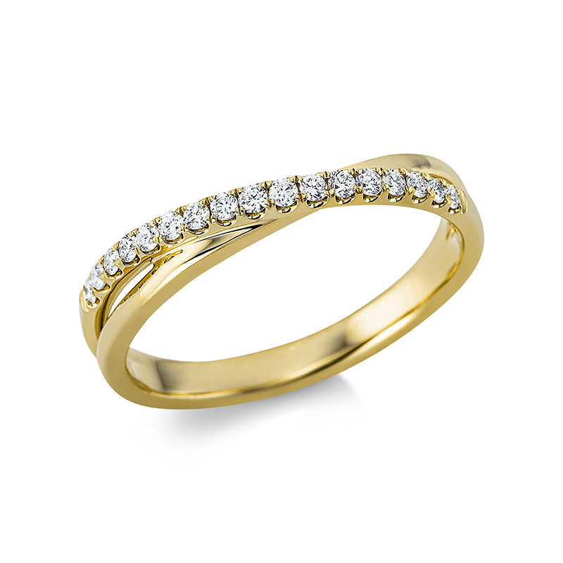 Ring    aus 750/-18 Karat Gelbgold mit 17 Diamanten 0