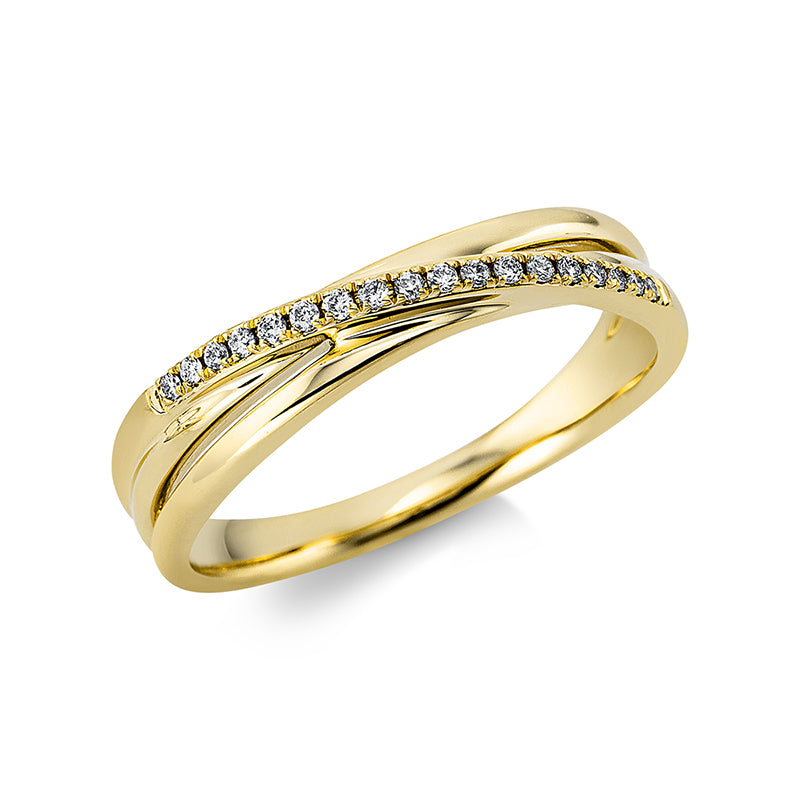 Ring    aus 750/-18 Karat Gelbgold mit 18 Diamanten 0