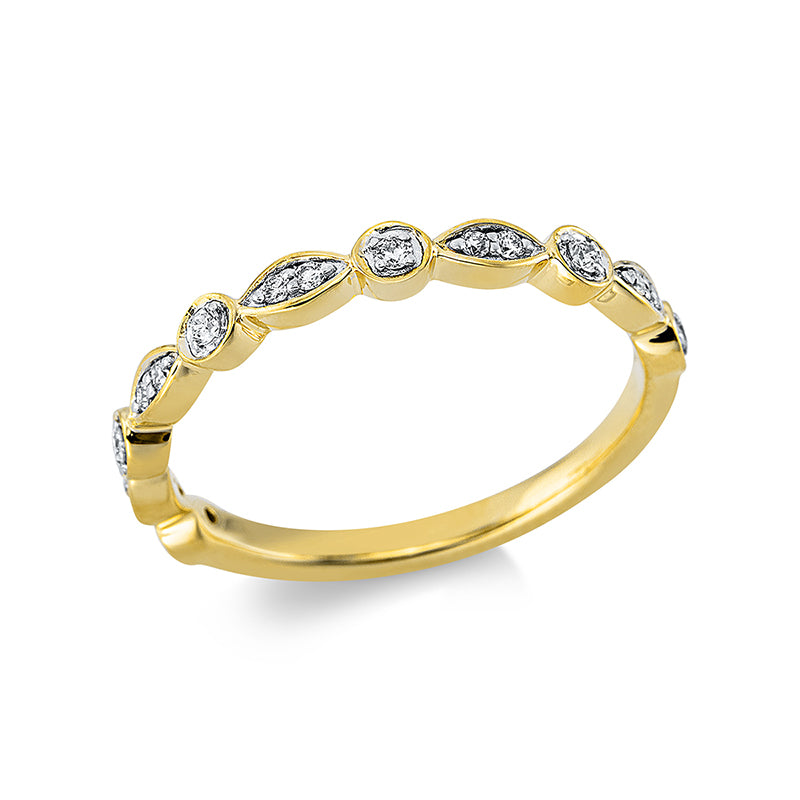 Ring    aus 750/-18 Karat Gelbgold mit 16 Diamanten 0