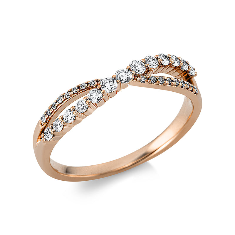 Ring    aus 750/-18 Karat Rotgold mit 31 Diamanten 0