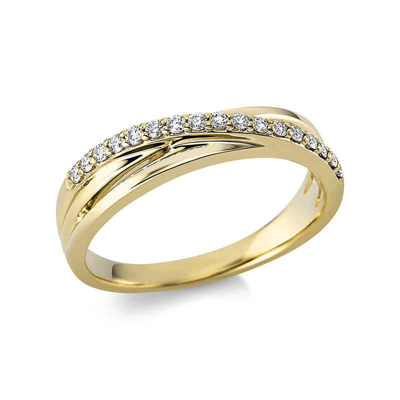 Ring    aus 750/-18 Karat Gelbgold mit 17 Diamanten 0