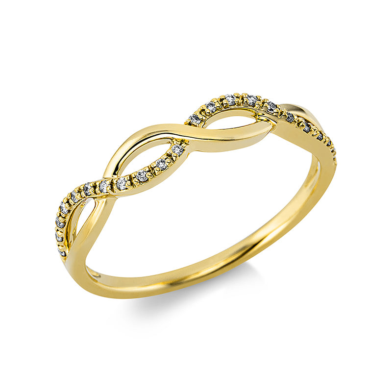 Ring    aus 750/-18 Karat Gelbgold mit 22 Diamanten 0