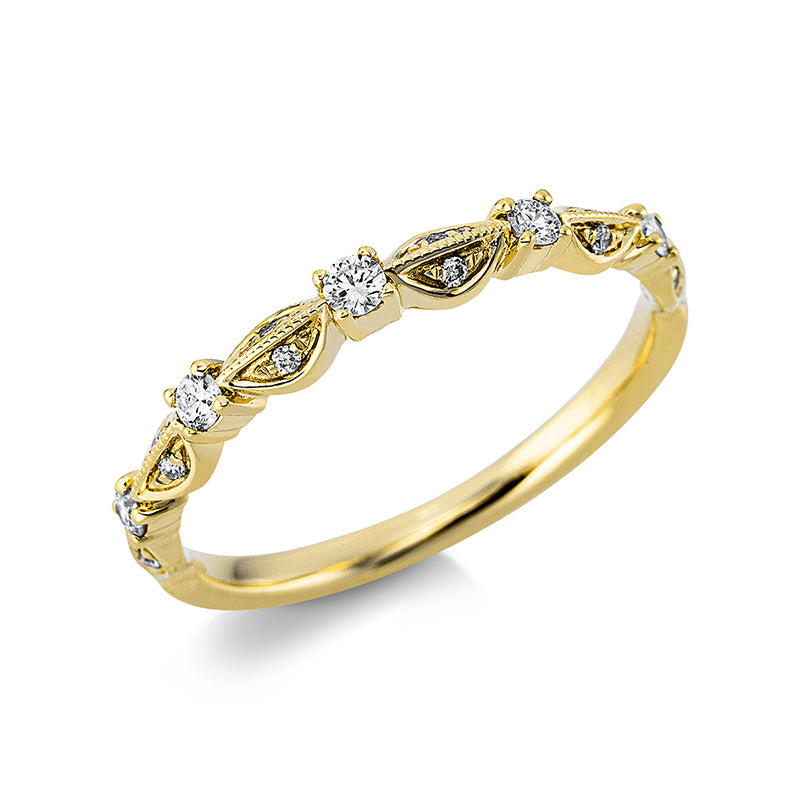 Ring    aus 750/-18 Karat Gelbgold mit 17 Diamanten 0