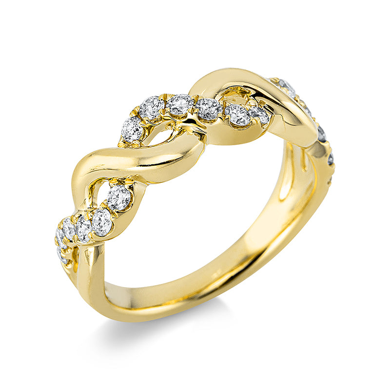 Ring    aus 750/-18 Karat Gelbgold mit 18 Diamanten 0