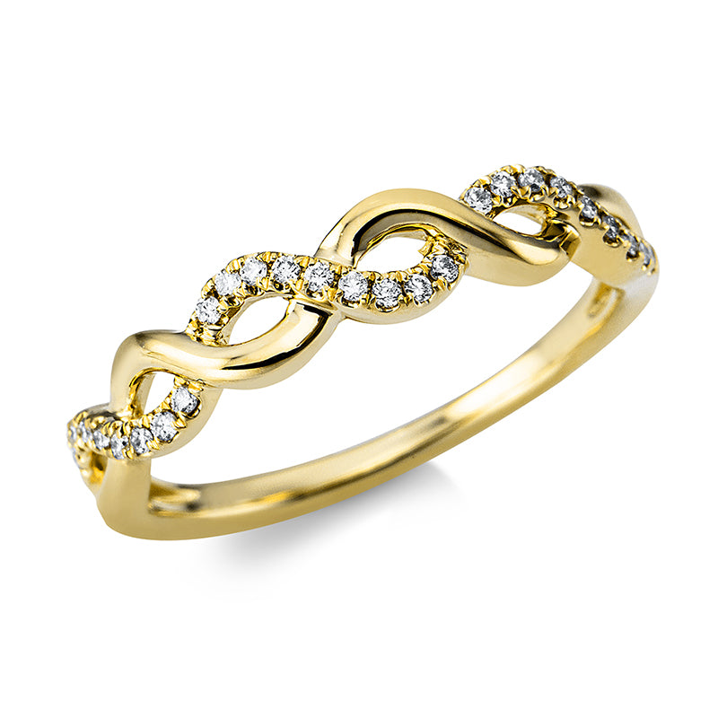 Ring    aus 750/-18 Karat Gelbgold mit 27 Diamanten 0