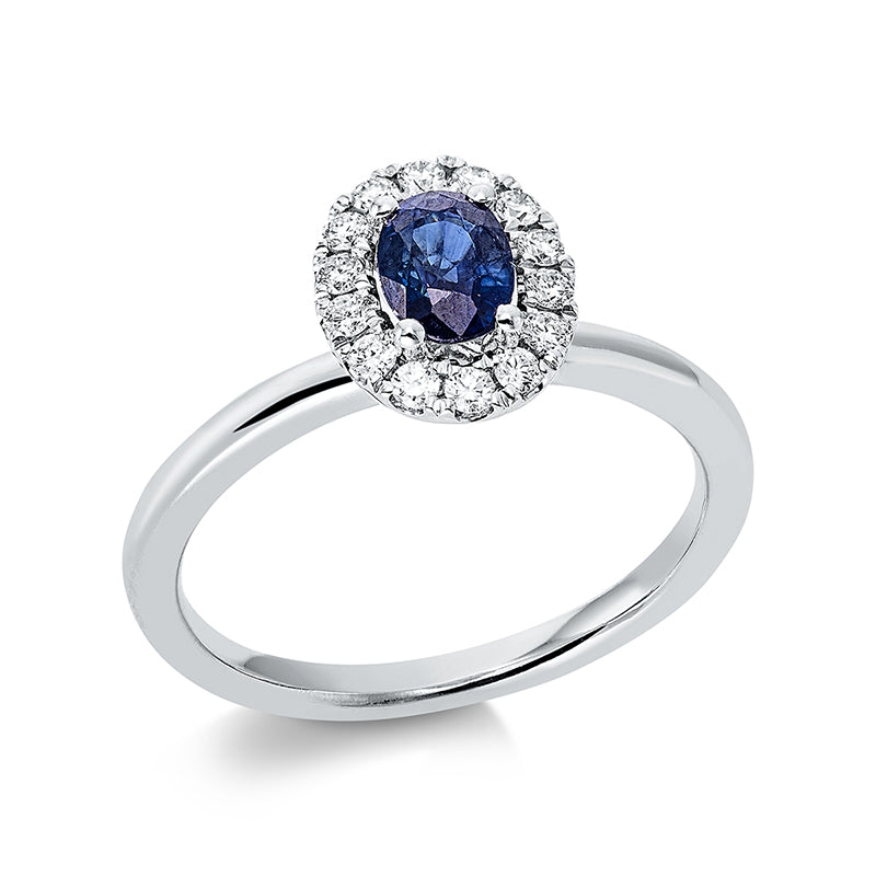 Ring aus Gold mit Diamanten mit Saphir - 1B007