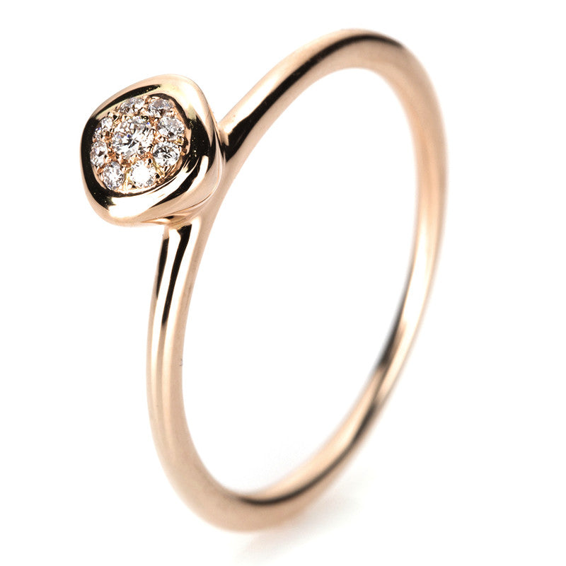 Ring    aus 750/-18 Karat Rotgold mit 9 Diamanten 0