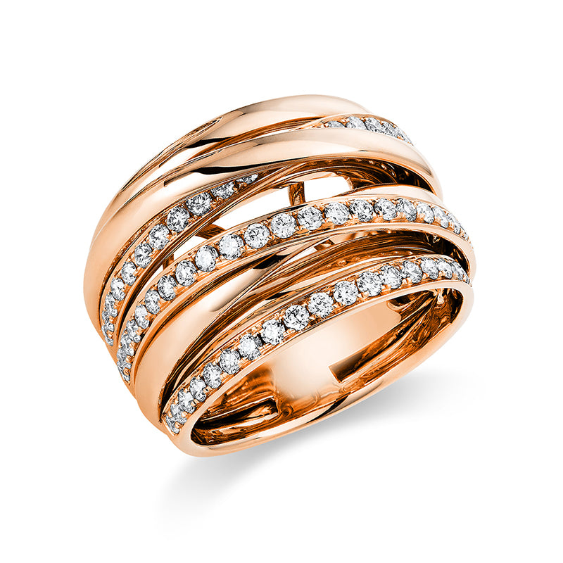 Ring    aus 750/-18 Karat Rotgold mit 66 Diamanten 1