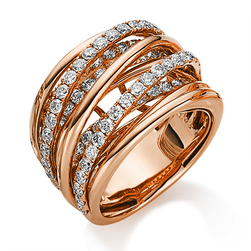 Ring    aus 750/-18 Karat Rotgold mit 79 Diamanten 1
