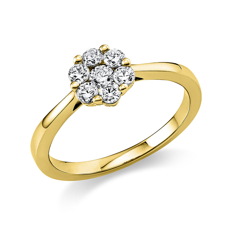 Ring    aus 585/-14 Karat Gelbgold mit 7 Diamanten 0