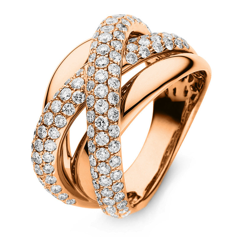 Ring    aus 750/-18 Karat Rotgold mit 119 Diamanten 1