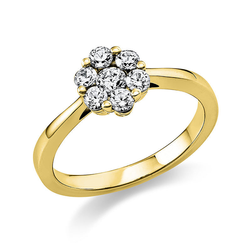 Ring    aus 750/-18 Karat Gelbgold mit 7 Diamanten 0