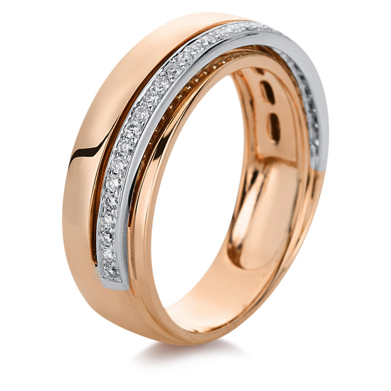 Ring    aus 750/-18 Karat Rotgold / Weißgold mit 31 Diamanten 0