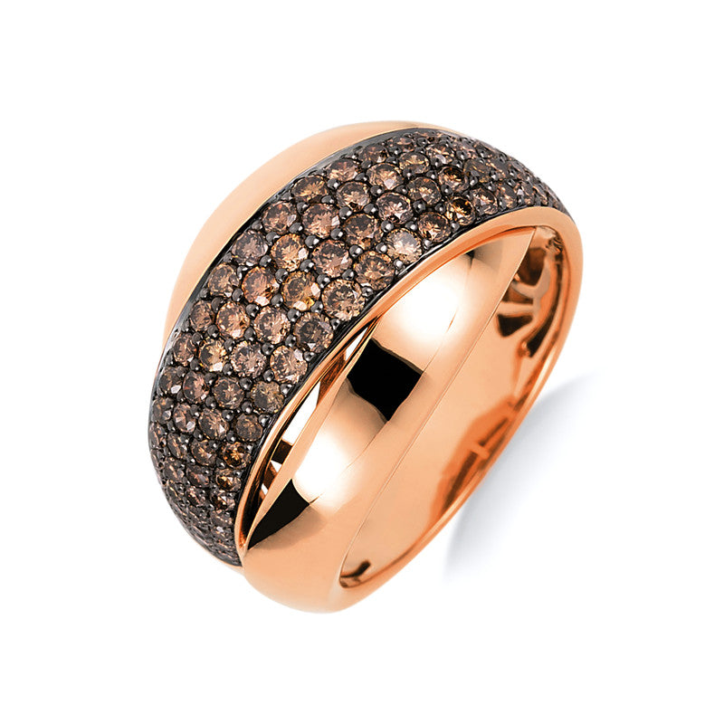 Ring    aus 750/-18 Karat Rotgold mit 92 Diamanten 1