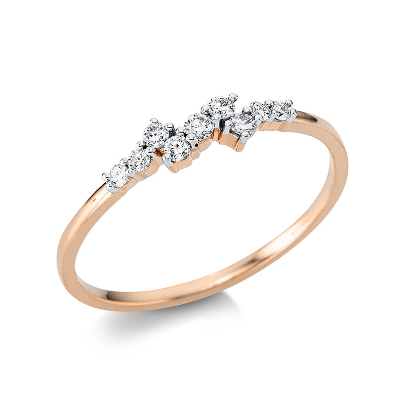 Ring    aus 750/-18 Karat Rotgold mit 9 Diamanten 0