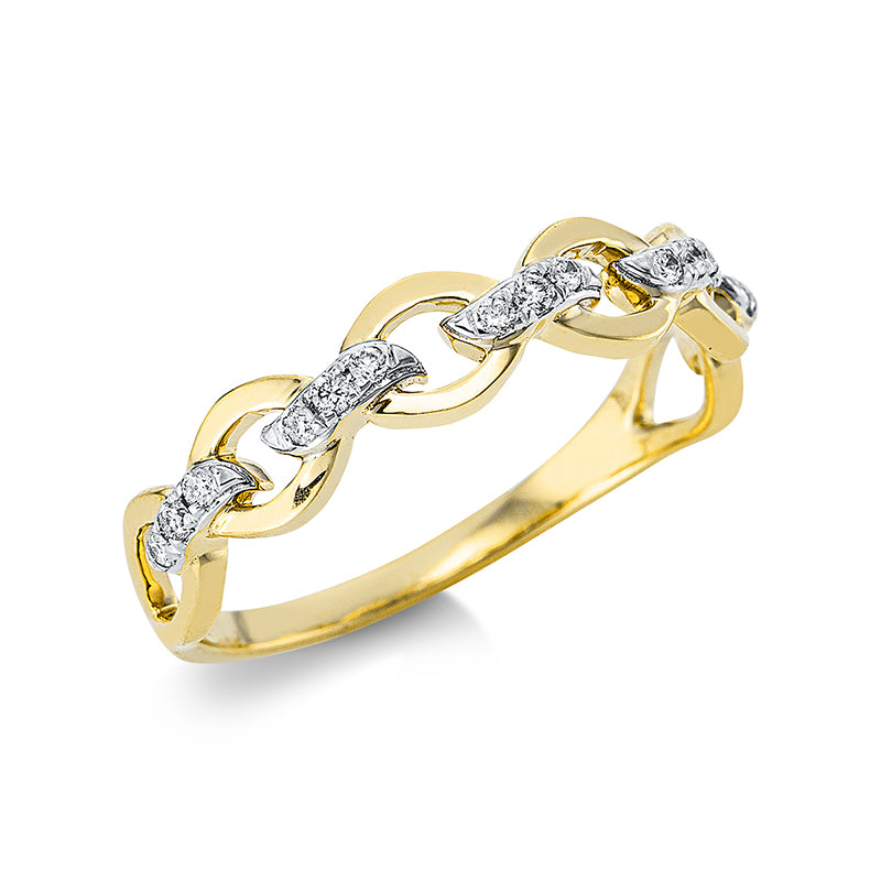 Ring    aus 750/-18 Karat Gelbgold mit 15 Diamanten 0