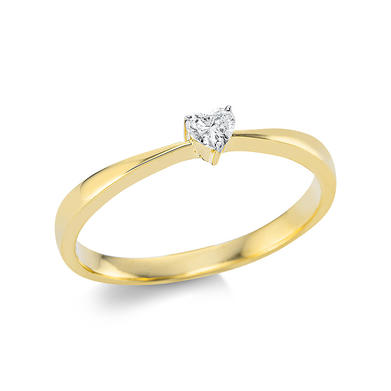 Ring    aus 750/-18 Karat Gelbgold mit 1 Diamant 0