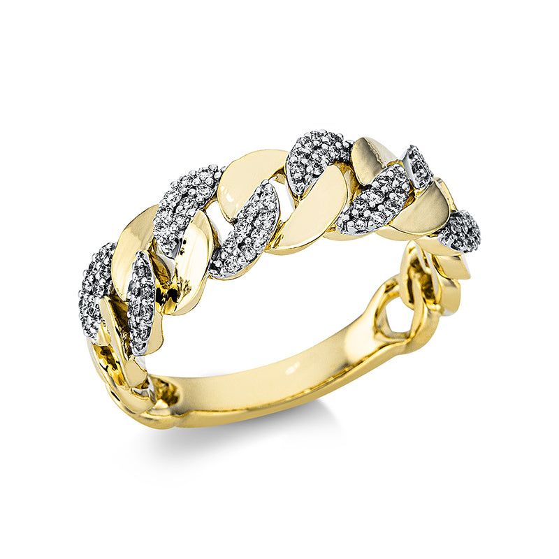 Ring    aus 750/-18 Karat Gelbgold mit 64 Diamanten 0