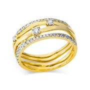 Ring    aus 750/-18 Karat Gelbgold mit 51 Diamanten 0