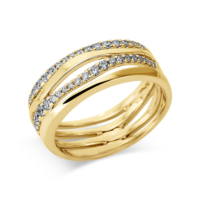 Ring    aus 750/-18 Karat Gelbgold mit 51 Diamanten 0