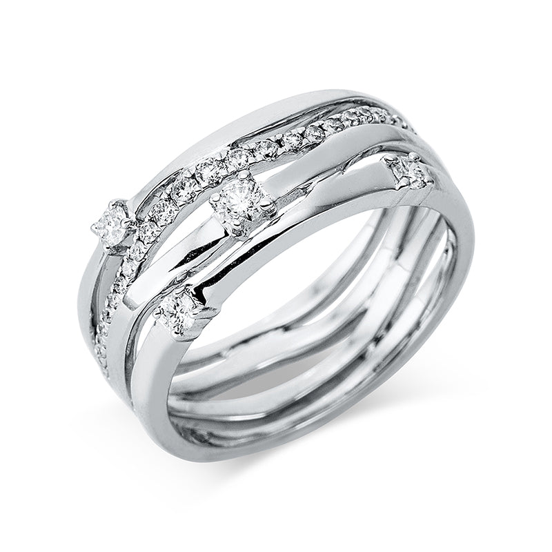 Ring    aus 750/-18 Karat Weißgold mit 32 Diamanten 0