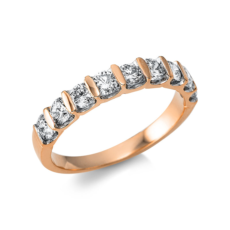 Ring    aus 750/-18 Karat Rotgold mit 9 Diamanten 1 ct