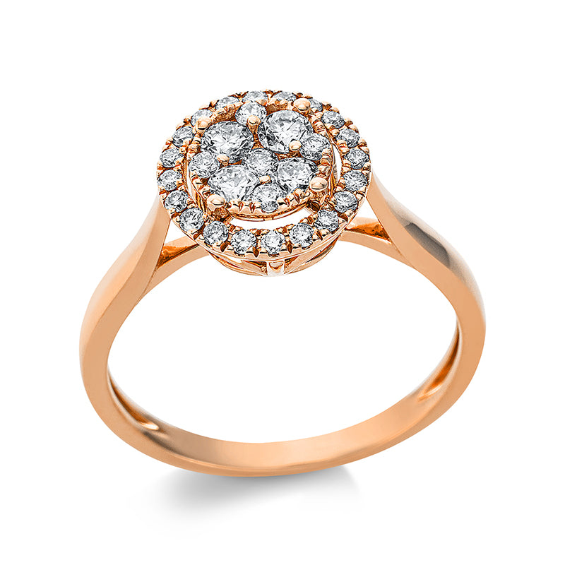 Ring    aus 750/-18 Karat Rotgold mit 30 Diamanten 0