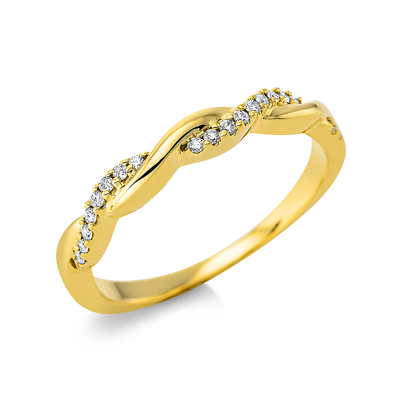 Ring    aus 750/-18 Karat Gelbgold mit 22 Diamanten 0