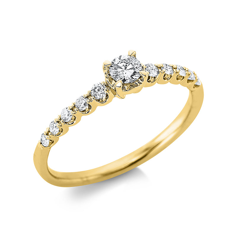 Ring    aus 750/-18 Karat Gelbgold mit 11 Diamanten 0