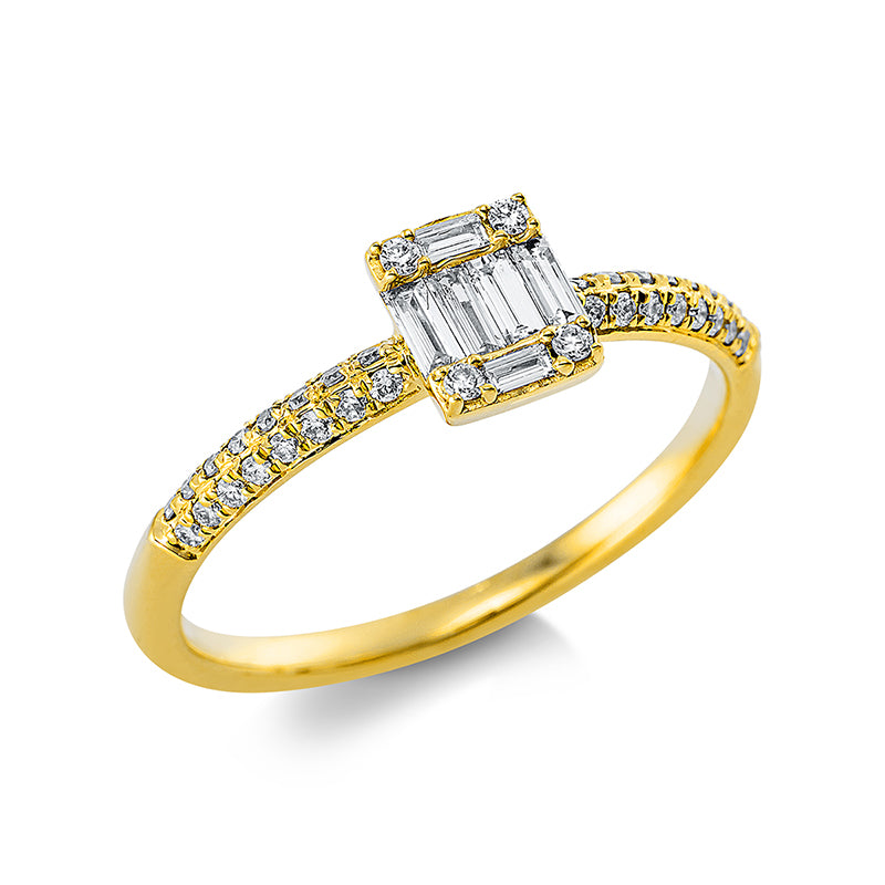 Ring    aus 750/-18 Karat Gelbgold mit 42 Diamanten 0