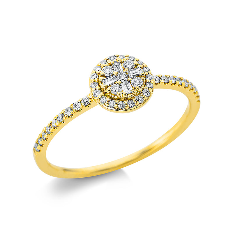 Ring    aus 750/-18 Karat Gelbgold mit 45 Diamanten 0