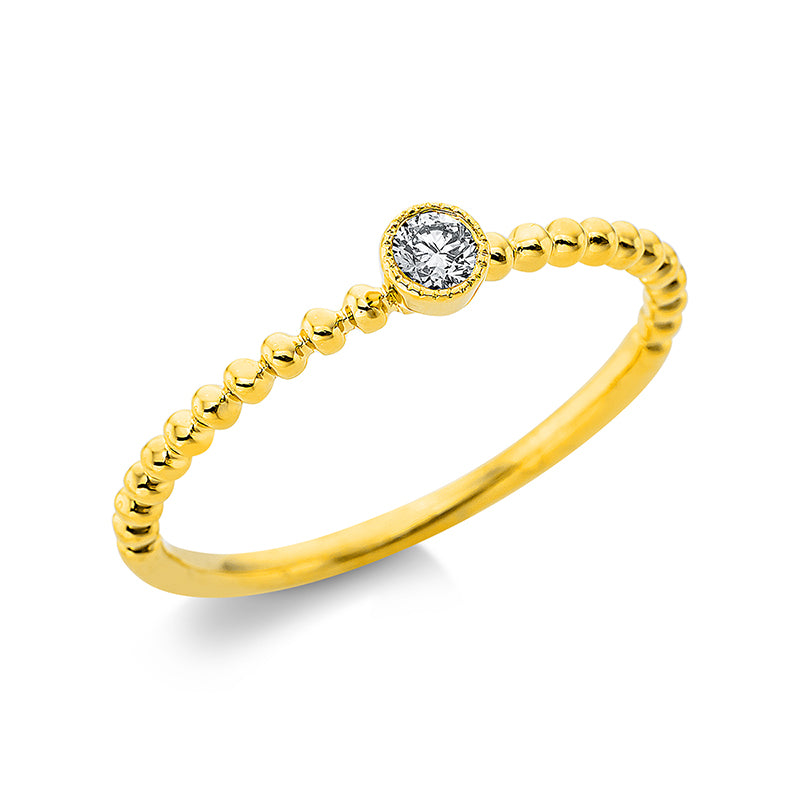 Ring    aus 750/-18 Karat Gelbgold mit 1 Diamant 0