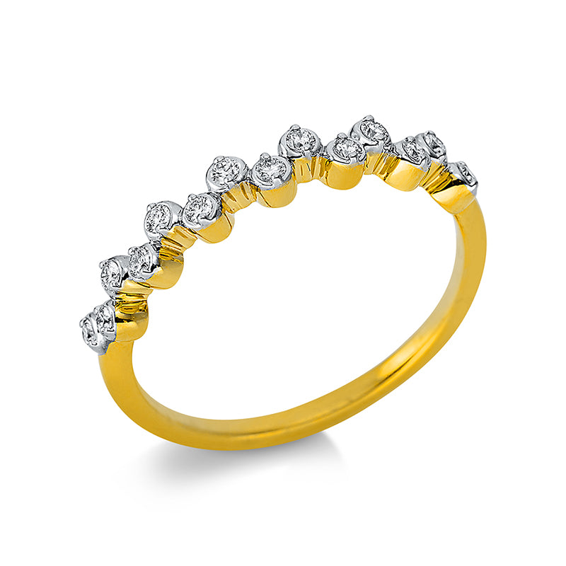 Ring    aus 750/-18 Karat Gelbgold mit 14 Diamanten 0
