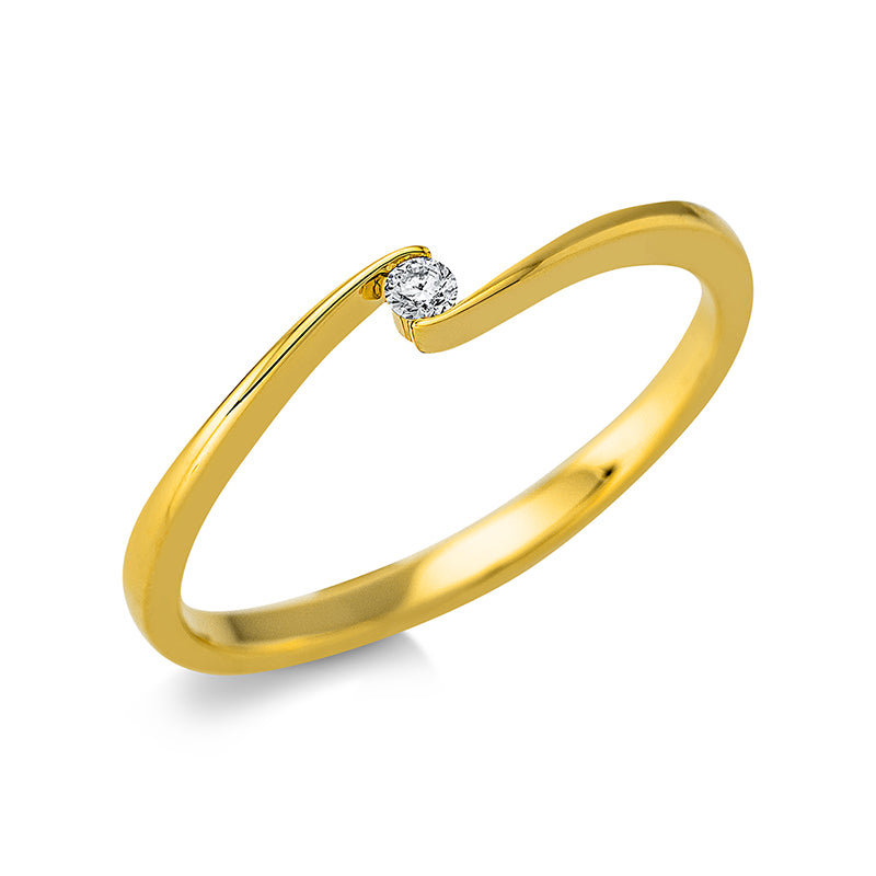 Ring    aus 750/-18 Karat Gelbgold mit 1 Diamant 0