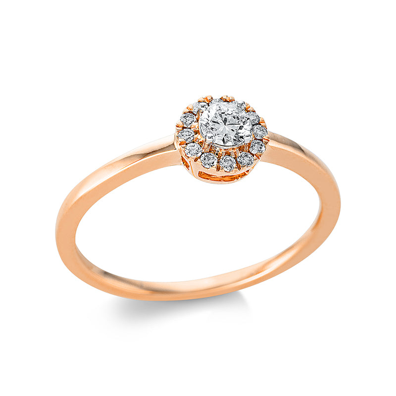 Ring    aus 750/-18 Karat Rotgold mit 13 Diamanten 0