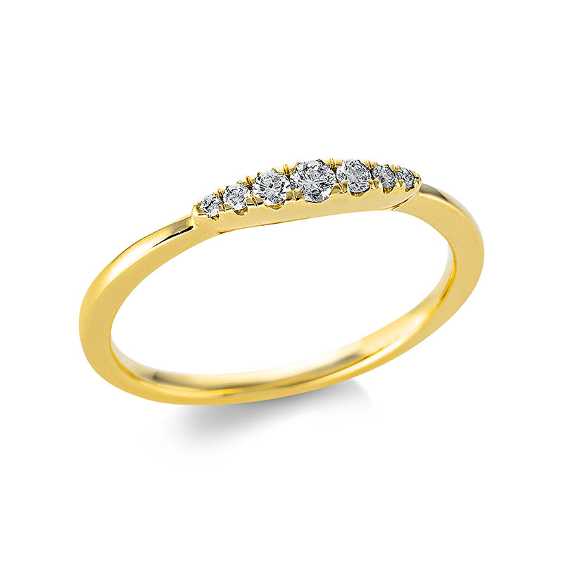 Ring    aus 750/-18 Karat Gelbgold mit 7 Diamanten 0