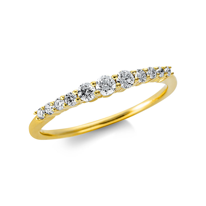 Ring    aus 750/-18 Karat Gelbgold mit 11 Diamanten 0