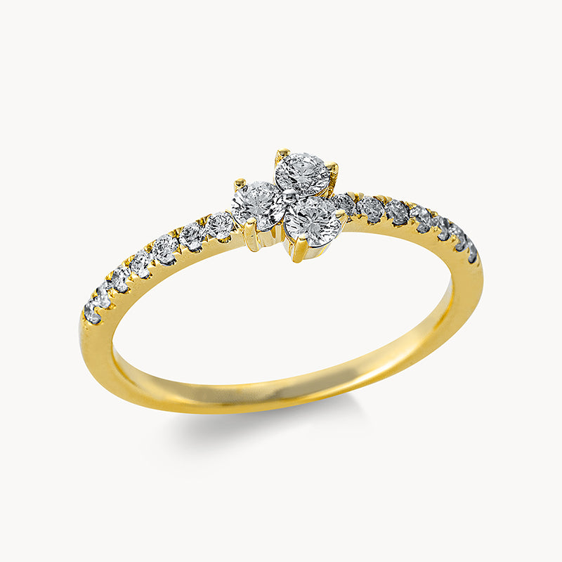 Ring    aus 750/-18 Karat Gelbgold mit 17 Diamanten 0