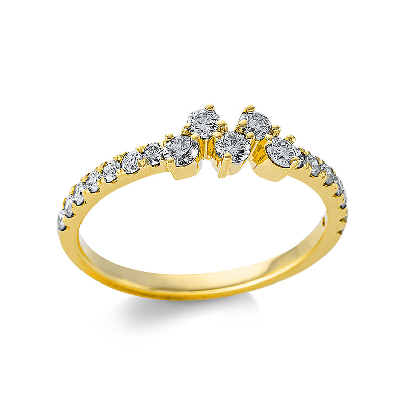 Ring    aus 750/-18 Karat Gelbgold mit 19 Diamanten 0