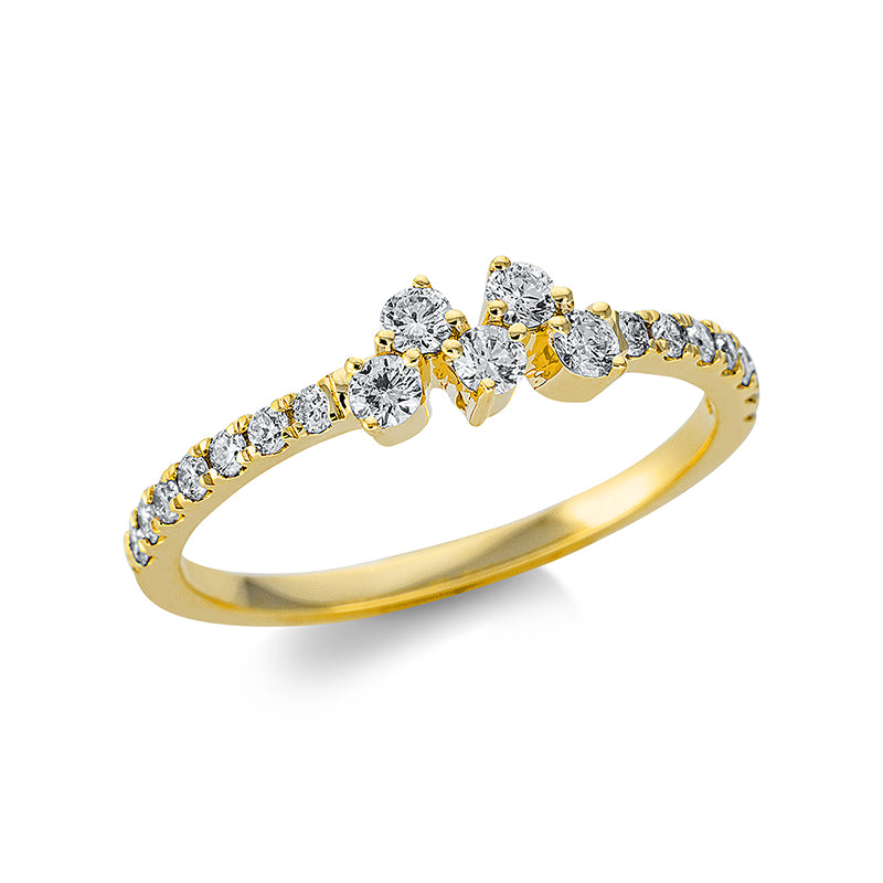 Ring    aus 750/-18 Karat Gelbgold mit 19 Diamanten 0