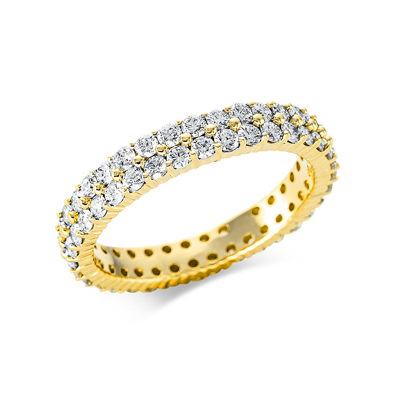 Ring    aus 750/-18 Karat Gelbgold mit 70 Diamanten 1