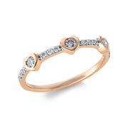 Ring    aus 750/-18 Karat Rotgold mit 15 Diamanten 0