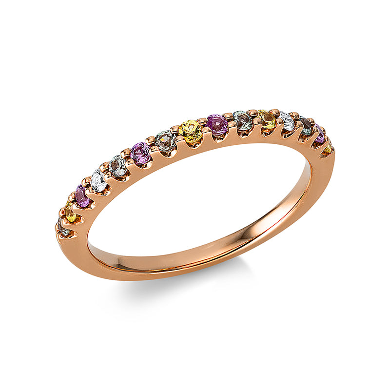 Ring mit Saphir  aus 750/-18 Karat Rotgold mit 2 Diamanten 0