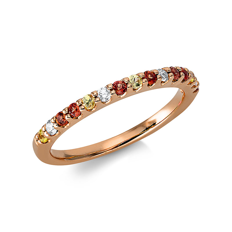 Ring mit Saphir  aus 750/-18 Karat Rotgold mit 4 Diamanten 0
