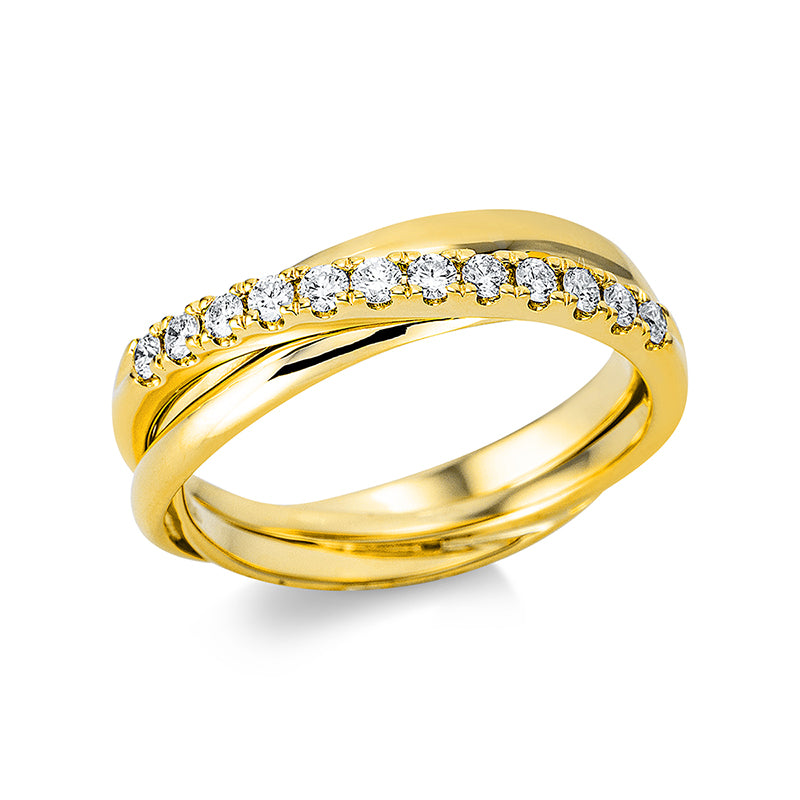 Ring    aus 750/-18 Karat Gelbgold mit 12 Diamanten 0