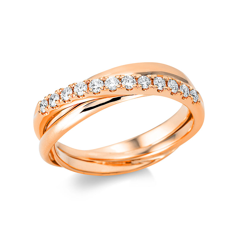 Ring    aus 750/-18 Karat Rotgold mit 12 Diamanten 0